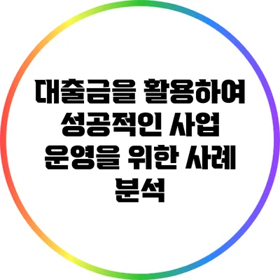 대출금을 활용하여 성공적인 사업 운영을 위한 사례 분석