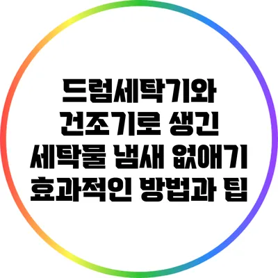드럼세탁기와 건조기로 생긴 세탁물 냄새 없애기: 효과적인 방법과 팁