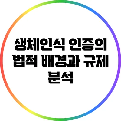 생체인식 인증의 법적 배경과 규제 분석
