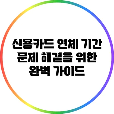 신용카드 연체 기간 문제 해결을 위한 완벽 가이드