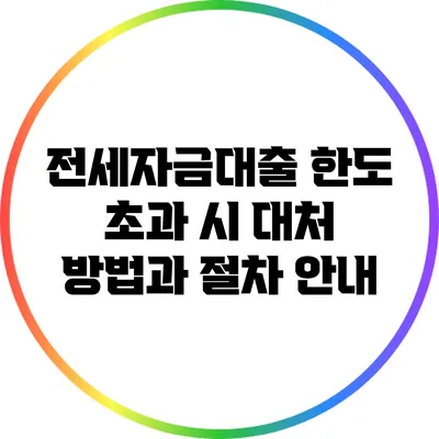 전세자금대출 한도 초과 시 대처 방법과 절차 안내