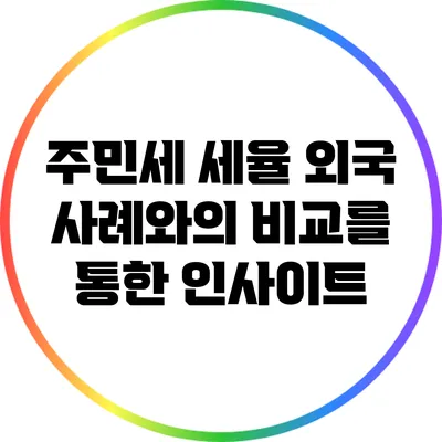 주민세 세율: 외국 사례와의 비교를 통한 인사이트
