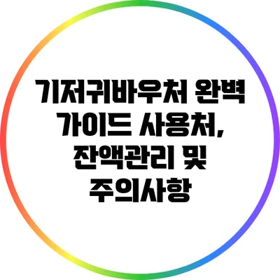 기저귀바우처 완벽 가이드: 사용처, 잔액관리 및 주의사항