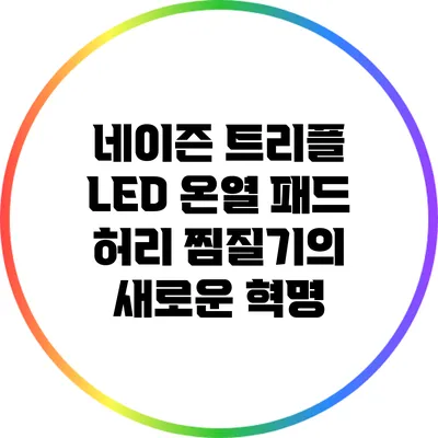 네이즌 트리플 LED 온열 패드: 허리 찜질기의 새로운 혁명