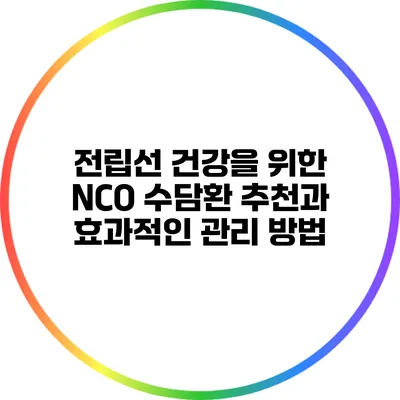 전립선 건강을 위한 NCO 수담환 추천과 효과적인 관리 방법