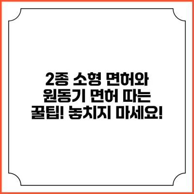 2종 소형 면허와 원동기 면허 따는 꿀팁! 놓치지 마세요!