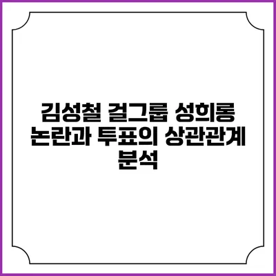 김성철 걸그룹 성희롱 논란과 투표의 상관관계 분석