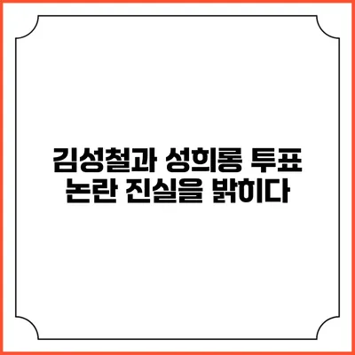 김성철과 성희롱 투표 논란: 진실을 밝히다