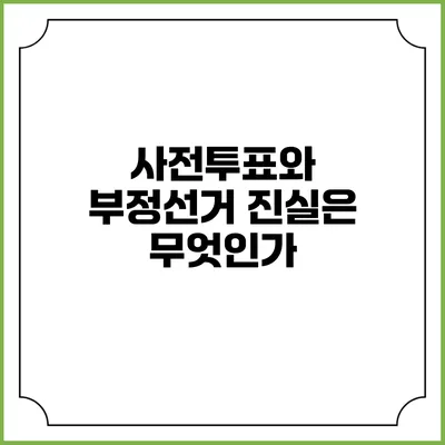 사전투표와 부정선거: 진실은 무엇인가?