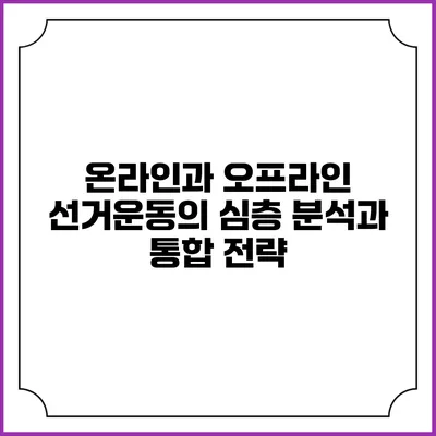 온라인과 오프라인 선거운동의 심층 분석과 통합 전략