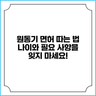 원동기 면허 따는 법: 나이와 필요 사항을 잊지 마세요!