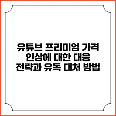유튜브 프리미엄 가격 인상에 대한 대응 전략과 유독 대처 방법