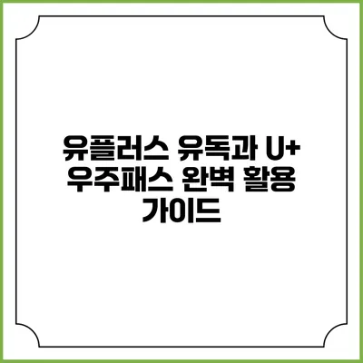 유플러스 유독과 U+ 우주패스 완벽 활용 가이드