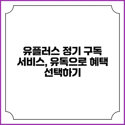 유플러스 정기 구독 서비스, 유독으로 혜택 선택하기