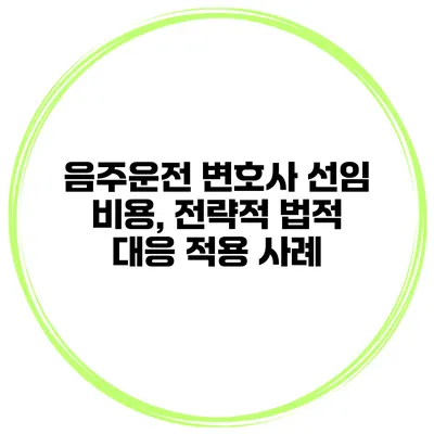 음주운전 변호사 선임 비용, 전략적 법적 대응 적용 사례