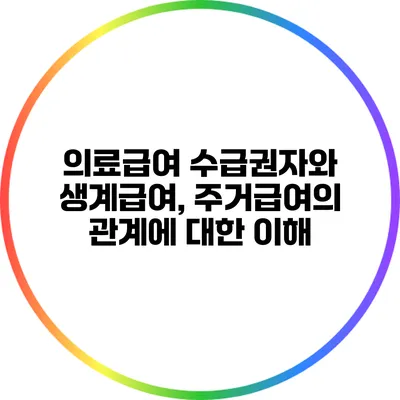 의료급여 수급권자와 생계급여, 주거급여의 관계에 대한 이해