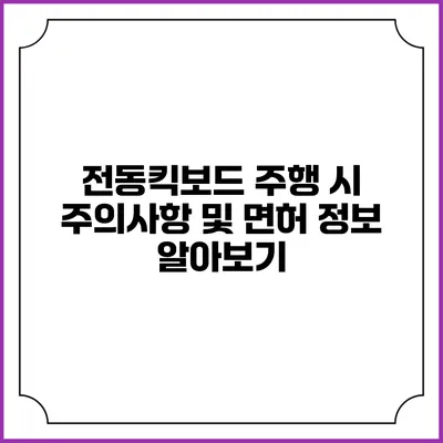 전동킥보드 주행 시 주의사항 및 면허 정보 알아보기