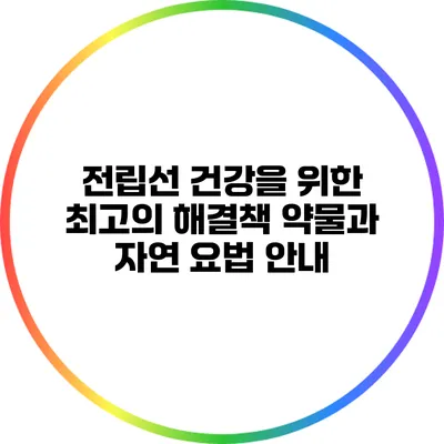 전립선 건강을 위한 최고의 해결책: 약물과 자연 요법 안내