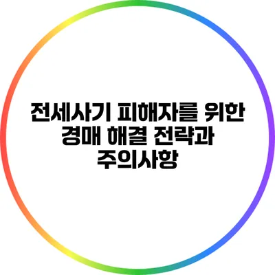 전세사기 피해자를 위한 경매 해결 전략과 주의사항