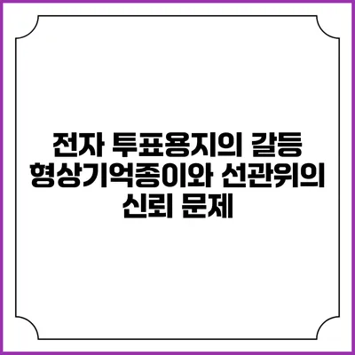 전자 투표용지의 갈등: 형상기억종이와 선관위의 신뢰 문제
