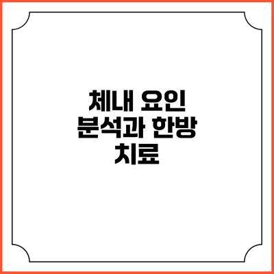체내 요인 분석과 한방 치료