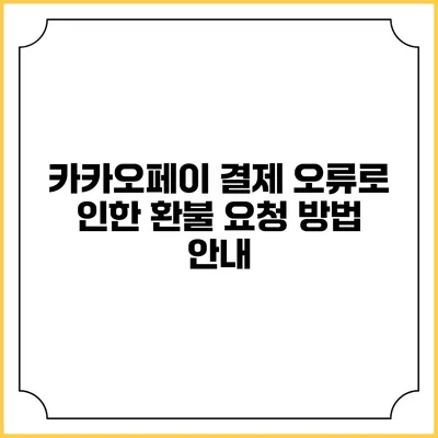카카오페이 결제 오류로 인한 환불 요청 방법 안내