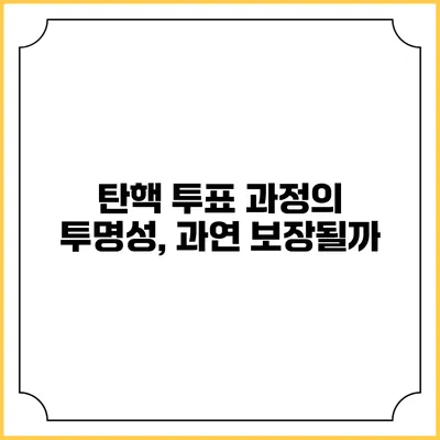 탄핵 투표 과정의 투명성, 과연 보장될까?
