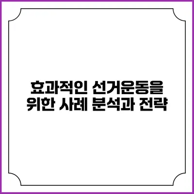 효과적인 선거운동을 위한 사례 분석과 전략