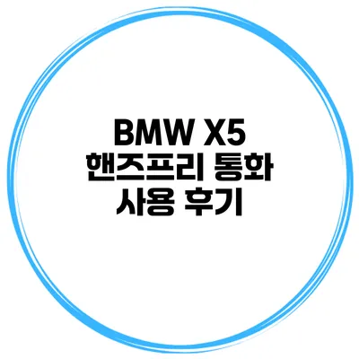 BMW X5 핸즈프리 통화 사용 후기