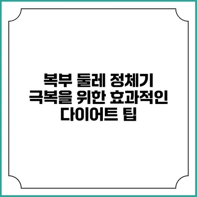 복부 둘레 정체기 극복을 위한 효과적인 다이어트 팁