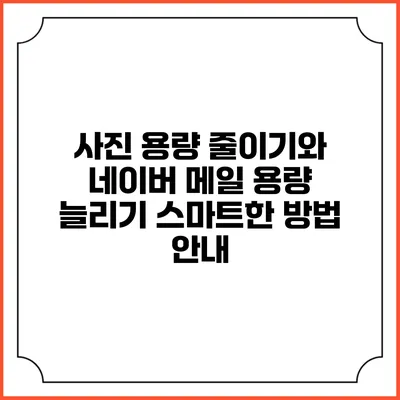 사진 용량 줄이기와 네이버 메일 용량 늘리기: 스마트한 방법 안내