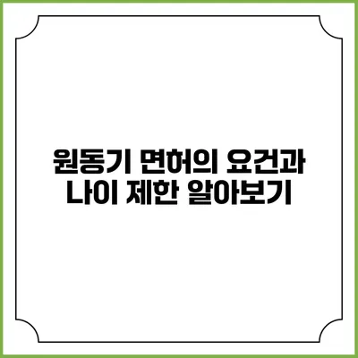 원동기 면허의 요건과 나이 제한 알아보기