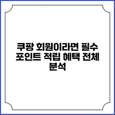 쿠팡 회원이라면 필수 포인트 적립 혜택 전체 분석