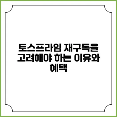 토스프라임 재구독을 고려해야 하는 이유와 혜택