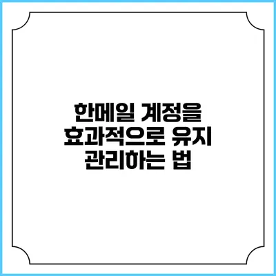 한메일 계정을 효과적으로 유지 관리하는 법