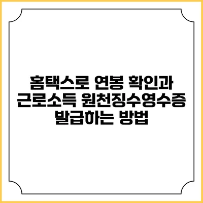 홈택스로 연봉 확인과 근로소득 원천징수영수증 발급하는 방법